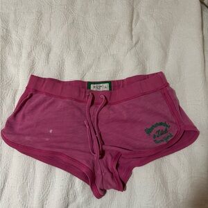 Abercrombie & Fitch Magenta Shorts with Green Logo